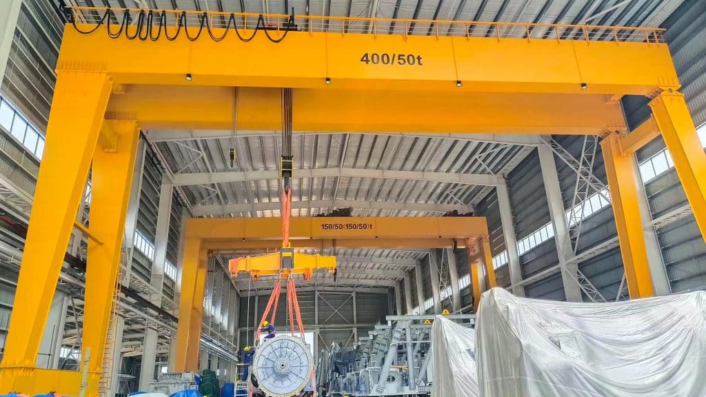Energy infrastructure and heavy industry crane lifting project site