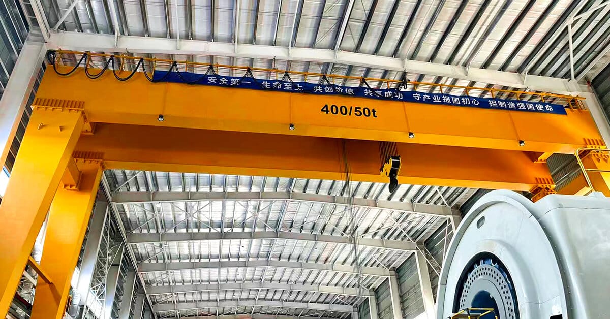 400 50t double girder overhead crane wind power