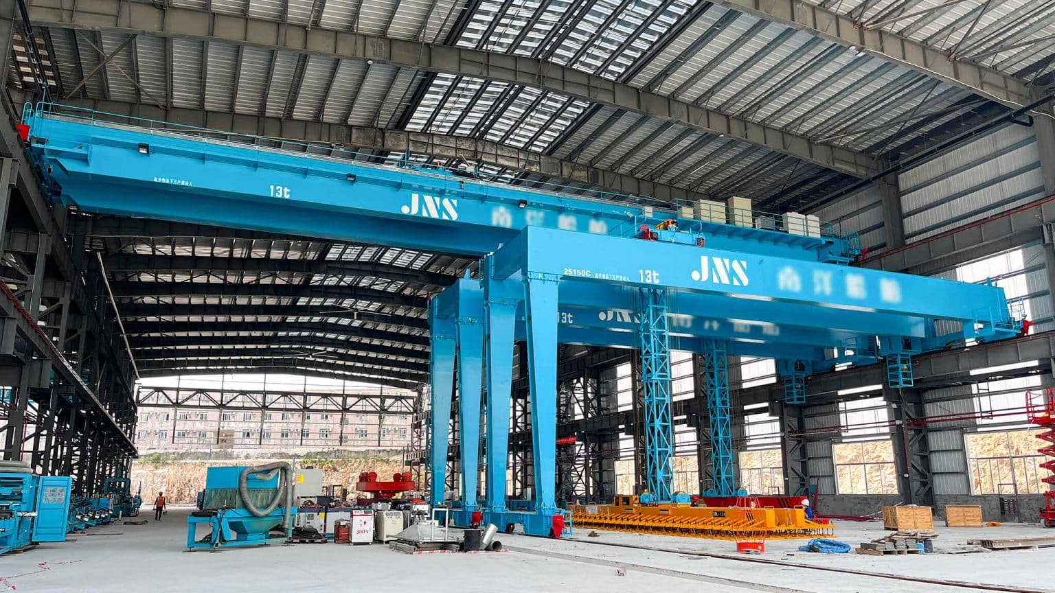 multi tier crane layout heavy workshop